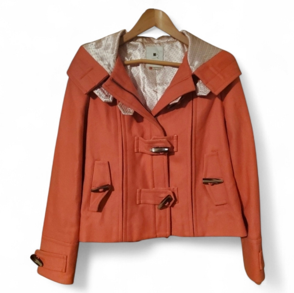 ELEVENSES X ANTHROPOLOGIE First Frost Rose Wool Blend Winter Toggle Coat - Small